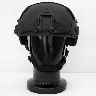 Durevole casco tattico antiproiettile balistico veloce Nij Iiia, nero opaco, realizzato in PE